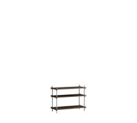 Shelving Classic Bookcase Low Smoked Oak/Stainless Steel