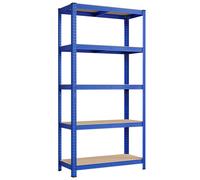 Shelving Heavy Duty 5 Shelves Blue/Natural 40x90x180cm 2pcs