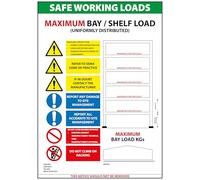 Shelving Racking - Safe Working Loads Sign - Drywipe - Pallet Racking Bay SWL Notice - 3mm Foamboard Sign (White, A4 (210 x 297mm))