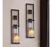 Shelving Solution Wall Sconce Candle Holder Metal Wall Decorations for Living Room, Bathroom, Dining Room, Set of 2