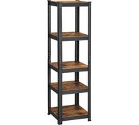 5-Tier Steel Shelving Unit 37 x 37 x 150 cm, Rustic Brown + Black / 1
