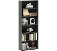 Shelving Unit Bookcase Tall Slim Freestanding Display Storage Black