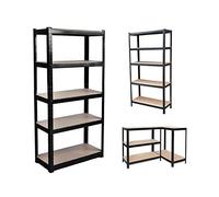 Shelving Unit for Garages and Sheds 180x90x40cm Racking Storage Shelves Strong Metal Shelving 5 Tier Boltless Garage Shelving Storage Unit Adjustable Shelf Easy Assembling Total Capacity 875KG -Black