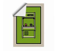 Shelving Unit in Green Minimalist Unframed Wall Art Print A1 (84.1×59.4cm), Wall Decor for Living Room, Bedroom, Office & Home, Art Gift