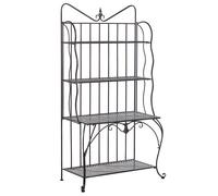 Beliani Shelving Unit Pavona Metal Black, Black