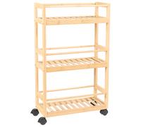 Shelving Unit QUINTAY Bamboo Light Brown with Wheels