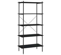 Vidaxl 5-tier Shelving Unit Black And Oak 80X40X163 Cm, Black
