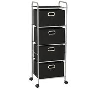 Shelving Unit with 4 Storage Boxes Steel and Non-woven Fabric Stand vidaXL
