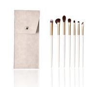 SHELWIN Eyeshadow Makeup Brushes Set with Case 7 PCS Soft Synthetic Hairs Eye Makeup Brushes for Blending Eyebrow Eyeliner Eyeshadow （White）