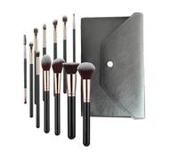 SHELWIN Makeup Brushs Set 12 Pcs Classic Black Makeup Brush Kit, Foundation Brush Eyeshadow Brush Powder Brush Kabuki Brush Blush Cosmetic Brushes With Case Travel Gift