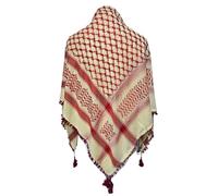 Shemagh Arab Head Scarf Wrap Arafat Keffiyeh Yashmagh Cream Red