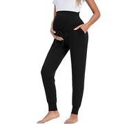 Shen&Qege Maternity Pants Over The Belly Lounge Sweatpants Stretchy Comfy Pregnancy Trousers with Pockets