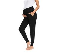Shen&Qege Maternity Pants Over The Belly Lounge Sweatpants Stretchy Comfy Pregnancy Trousers with Pockets