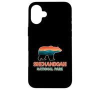 Shenandoah Mountain Scenery Inside A Bear Silhouette Retro Case for iPhone 16 Plus