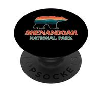 Shenandoah Mountain Scenery Inside A Bear Silhouette Retro PopSockets Adhesive PopGrip