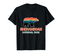 Shenandoah Mountain Scenery Inside A Bear Silhouette Retro T-Shirt