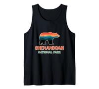 Shenandoah Mountain Scenery Inside A Bear Silhouette Retro Tank Top