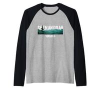 Shenandoah National Park Virginia Mountains Silhouette Raglan Baseball Tee