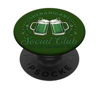 Shenanigans Social Club St Patricks Day Green Beer PopSockets Adhesive PopGrip