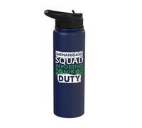 Shenanigans Squad Reporting Duty St. Patrick's Day Matching Stainless Steel Insulated Water Bottle