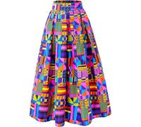 Shenbolen SHENBOLEN Women African Traditional Costume Ankara Print Skirt Dashiki Long Skirts, J, S