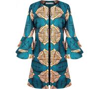 SHENBOLEN Women African Print Jacket Dashiki Traditional Top Dress, H, XL