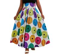 SHENBOLEN Women African Print Maxi Skirt Ankara High Waist Skirt Ethnic Long Skirt, B, M
