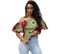 Shenbolen Women African Print Top Ankara Shirt - - X-Large