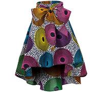 Shenbolen Women African Traditional Costume Flower Print Casual Dashiki Skirt (XX-Large,F)