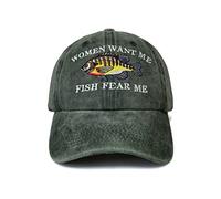 Shenbors Embroidered Baseball Caps & Hats, Women Want Me Fish Fear Me (Army Green), One Size