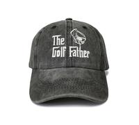 Shenbors Embroidered The Golf Father Hat for Men, for Daddy Papa, Washed Black Baseball Cap Trucker Hat, The Golf Father (Washed Black), One size