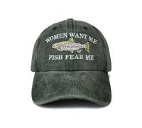 Shenbors Embroidered Women Want Me Fish Fear Me Dad Hats for Men