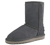 Shenduo Women's Mid-calf Snow Boots Classic | Winter Mid-height Boots with Faux Fur Lining, Cowhide Leather material Warm for Cold Weather