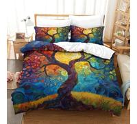 shenfuyu Tree of Life Duvet Cover 3 PCS Hotel Quality Quilt Cover Bedding Sets Bed Covers with Pillowcases with Zipper Closure Ultra Soft Anti Allergic Microfiber King(220x240 cm)