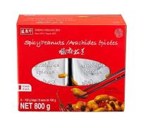 Sheng Hsiang Jen Spicy Peanuts, 8 x 100g - Crunchy Roasted Peanuts with Bold Spicy Flavour, Perfect for Snacking, Sharing, or Parties, Premium Quality Asian Snack