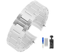 SHENGANG Silicone Watch Strap, for Armani Ar5920 5919 5859 5867 White Rubber Clad Steel Men Women Watchband Accessories 20mm23mm Wristband (Color : White-Silver, Size : 23mm)