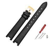 Watchband, for Swarovski Devil's Eye 5376812/42 5376830 Notch Female Genuine Leather Watch Strap Accessories (Color : Black-Gold, Size : 12mm)