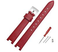 SHENGANG Watchband, for Swarovski Devil's Eye 5376812/42 5376830 Notch Female Genuine Leather Watch Strap Accessories (Color : Red-Silver, Size : 12mm)