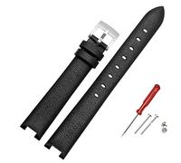 SHENGANG Watchband, for Swarovski Devil's Eye 5376812/42 5376830 Notch Female Genuine Leather Watch Strap Accessories (Color : Black-silver, Size : 12mm)
