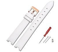 SHENGANG Watchband, for Swarovski Devil's Eye 5376812/42 5376830 Notch Female Genuine Leather Watch Strap Accessories (Color : White-rose gold, Size : 12mm)
