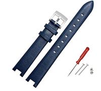 SHENGANG Watchband, for Swarovski Devil's Eye 5376812/42 5376830 Notch Female Genuine Leather Watch Strap Accessories (Color : Blue-Silver, Size : 12mm)