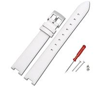 SHENGANG Watchband, for Swarovski Devil's Eye 5376812/42 5376830 Notch Female Genuine Leather Watch Strap Accessories (Color : White-silver, Size : 12mm)