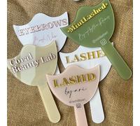 SHENGBEIDZ Personalized Lash And Brow Business Mirror, Custom Eyelash Photo Prop, Personalised Acrylic Handheld Lash Mirror With Name Gift For Beauty Girls Technician, Social Media Props(Pink)