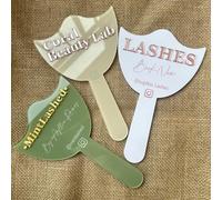 SHENGBEIDZ Personalized Lash And Brow Business Mirror, Custom Eyelash Photo Prop, Personalised Acrylic Handheld Lash Mirror With Name Gift For Beauty Girls Technician, Social Media Props(Green)