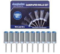 shengbenhao 10PCS 10000 Grit Sanding Drums Sandpaper Sticks Set Compatible with Dremel Rotary Tool Accessories with 1/8 inch Shank for final polishing of metals and jewellery