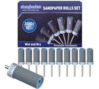 shengbenhao 10PCS 3000 Grit Sanding Drums Sandpaper Sticks Set Compatible with Dremel Rotary Tool Accessories with 1/8 inch Shank for Metal Rust Removal/Jade Polishing/Stone Grinding/Sanding