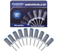 shengbenhao 10PCS 7000 Grit Sanding Drums Sandpaper Sticks Set Compatible with Dremel Rotary Tool Accessories with 1/8 inch Shank for final polishing of metals and jewellery