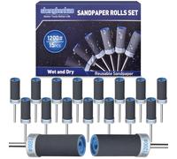 shengbenhao 15PCS 1200 Grit Sanding Drums Sandpaper Sticks Set Compatible with Dremel Rotary Tool Accessories with 1/8 inch Shank for Metal Rust Removal/Jade Polishing/Stone Grinding/Sanding