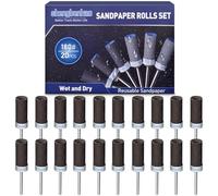 shengbenhao 20PCS 180 Grit Sanding Drums Sandpaper Sticks Set Compatible with Dremel Rotary Tool Accessories with 1/8 inch Shank for Metal Rust Removal/Jade Polishing/Stone Grinding/Sanding
