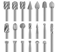 shengbenhao Engraving Router Bit Carving Bits, 20 PCS HSS Rotary Tool Accessories Rotary Bits Burr Set with 1/8’’(3mm) for DIY Woodworking, Carving, Engraving, Drilling